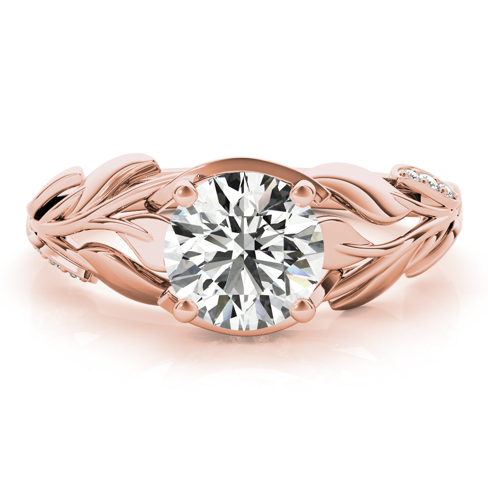 Meadow Round Diamond Solitaire Engagement Ring-VIRABYANI